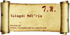 Telegdi Mária névjegykártya