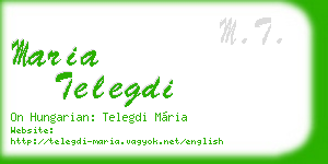 maria telegdi business card